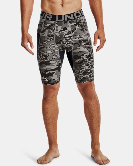 Men's HeatGear® Camo Long Shorts, Gray, pdpMainDesktop image number 1